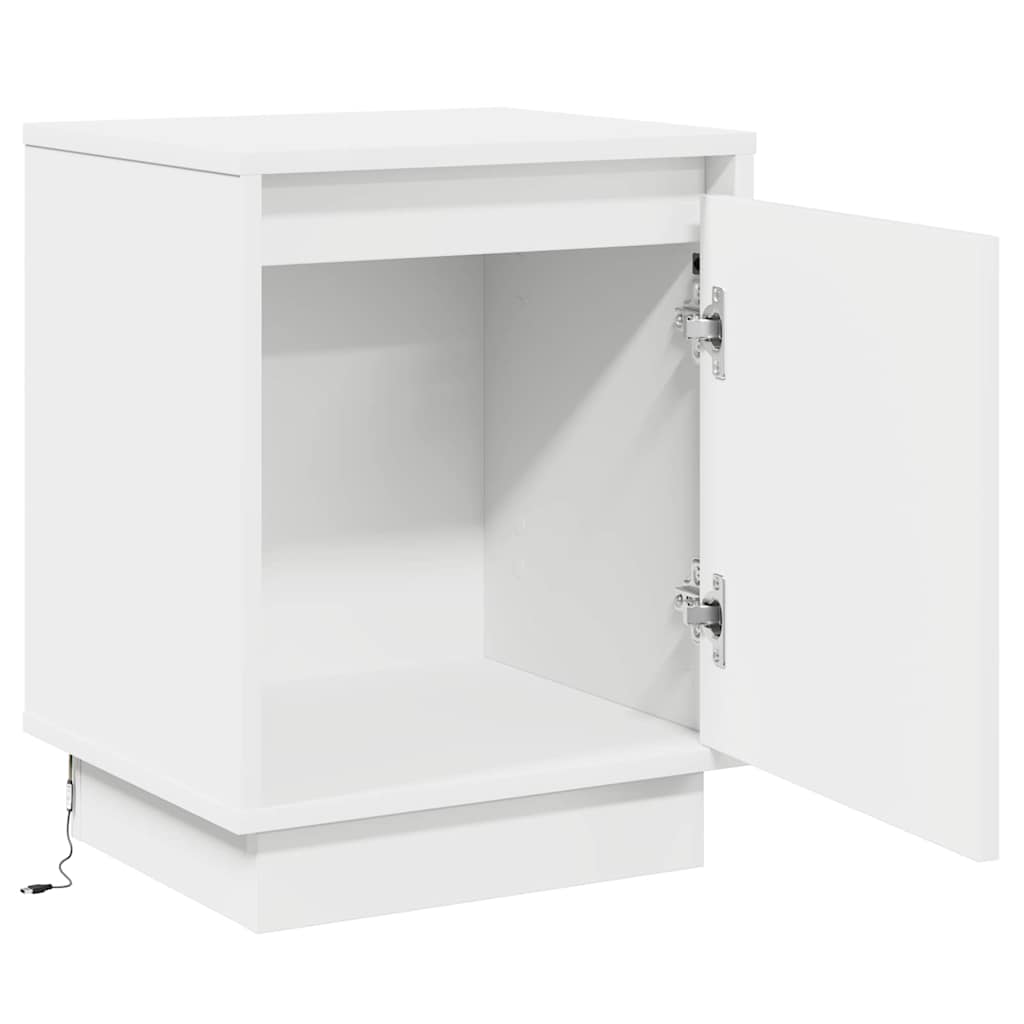 Bedside Cabinet White 39 x 34.5 x 50 cm Engineered wood