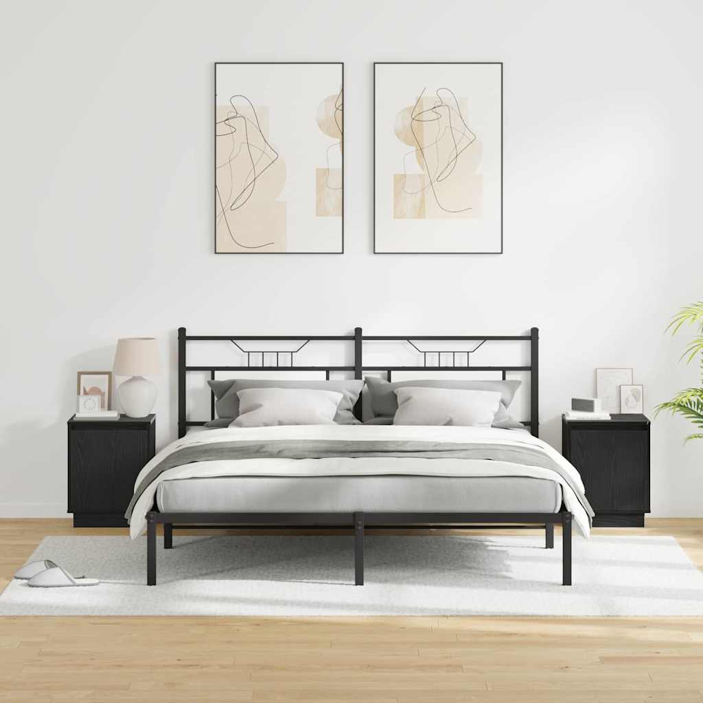 Bedside Cabinet 2 pcs Black Oak 39 x 34.5 x 50 cm