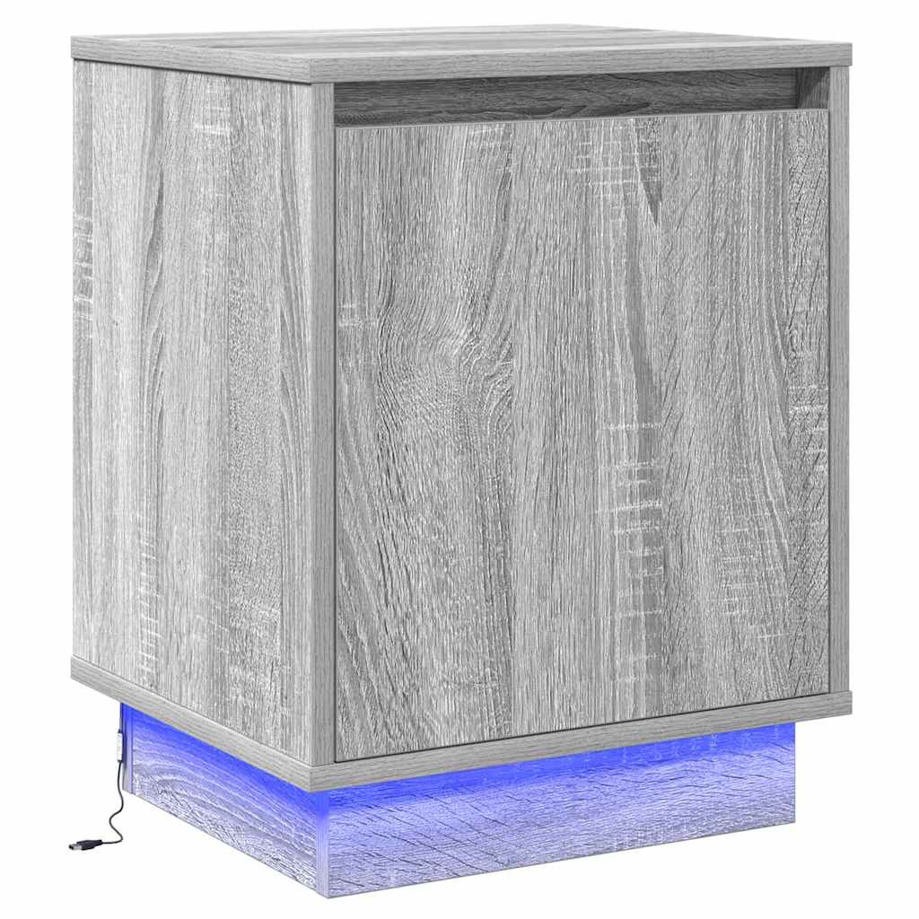 Bedside Cabinet 2 pcs Grey 39 x 34.5 x 50 cm Engineered wood