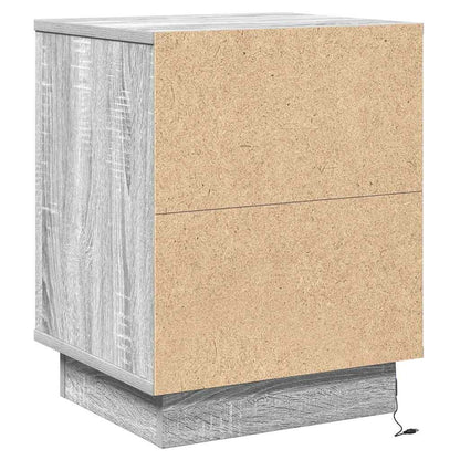 Bedside Cabinet 2 pcs Grey 39 x 34.5 x 50 cm Engineered wood