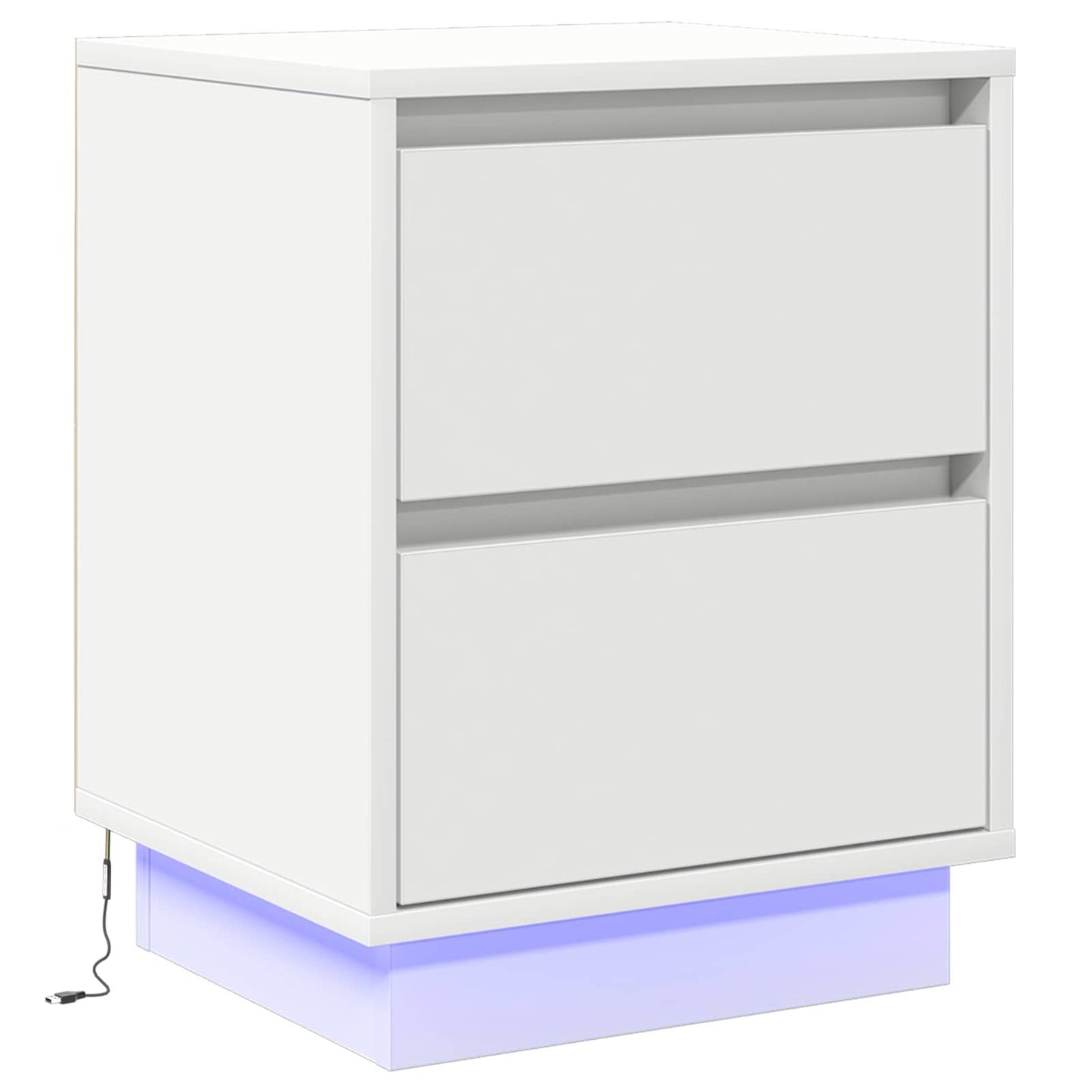 Bedside Cabinet White 39 x 34.5 x 50 cm Engineered wood