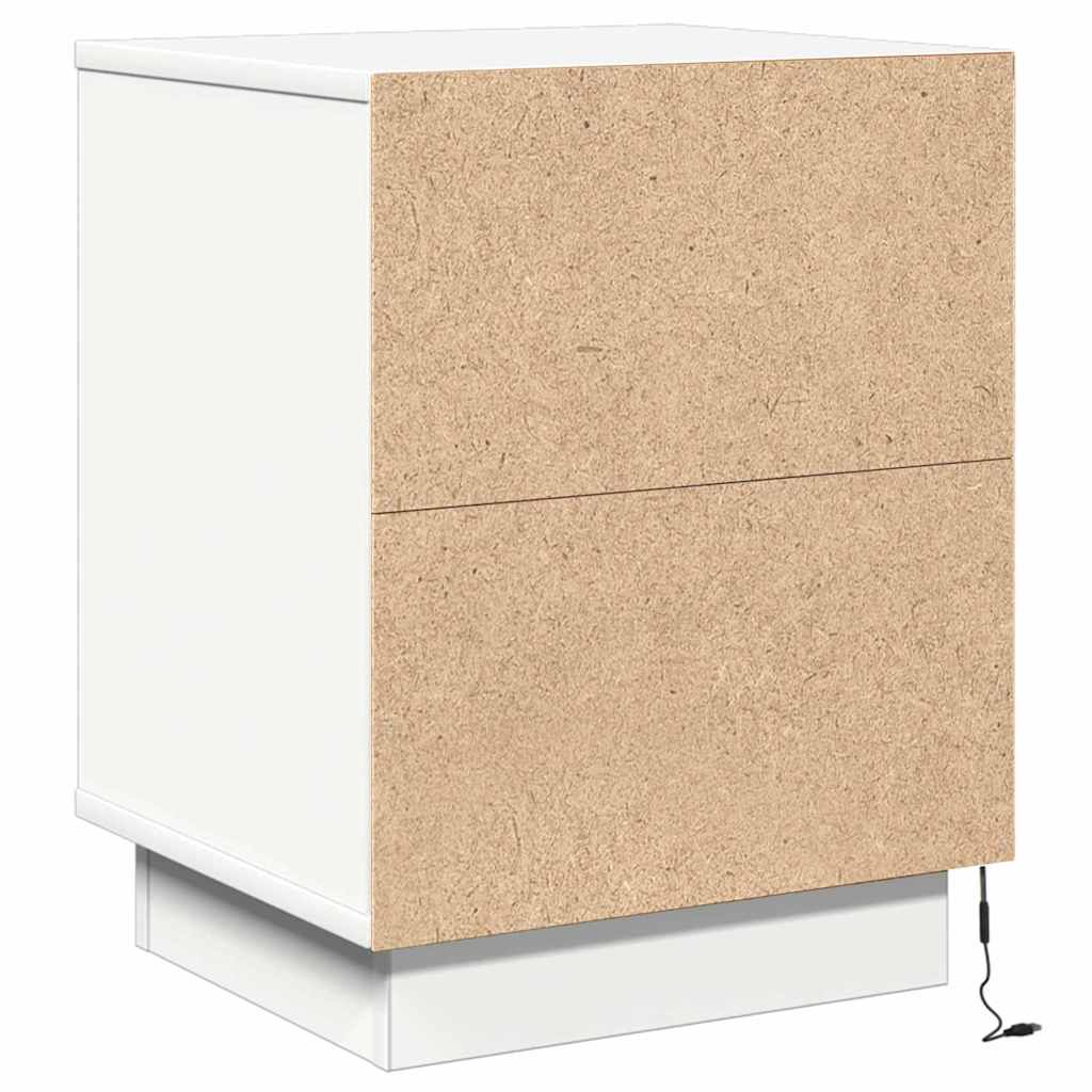 Bedside Cabinet White 39 x 34.5 x 50 cm Engineered wood