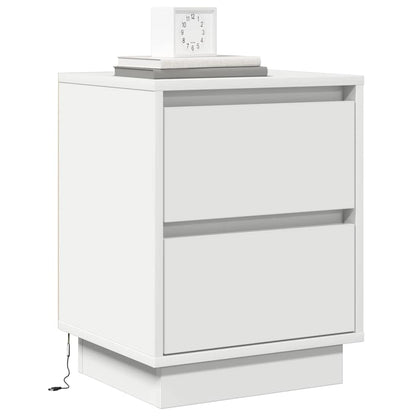 Bedside Cabinet White 39 x 34.5 x 50 cm Engineered wood