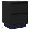 Bedside Cabinets with LED Lights 2 pcs Black 39x34.5x50 cm