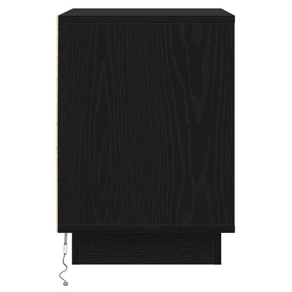 Bedside Cabinet with Drawer 2 pcs Black Oak 39 x 34.5 x 50 cm