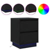 Bedside Cabinets with LED Lights 2 pcs Black 39x34.5x50 cm
