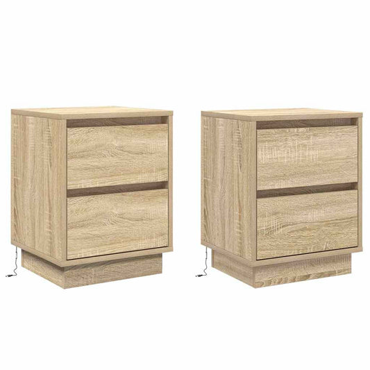 Bedside Cabinet 2 pcs Sonoma Oak 39 x 34.5 x 50 cm