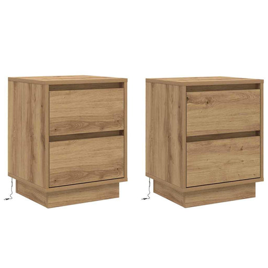 Bedside Cabinet 2 pcs Artisan Oak 39 x 34.5 x 50 cm