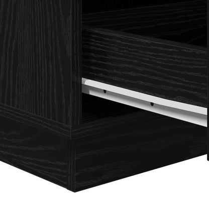 Bedside Cabinet Black Oak 39 x 34.5 x 65 cm Engineered wood