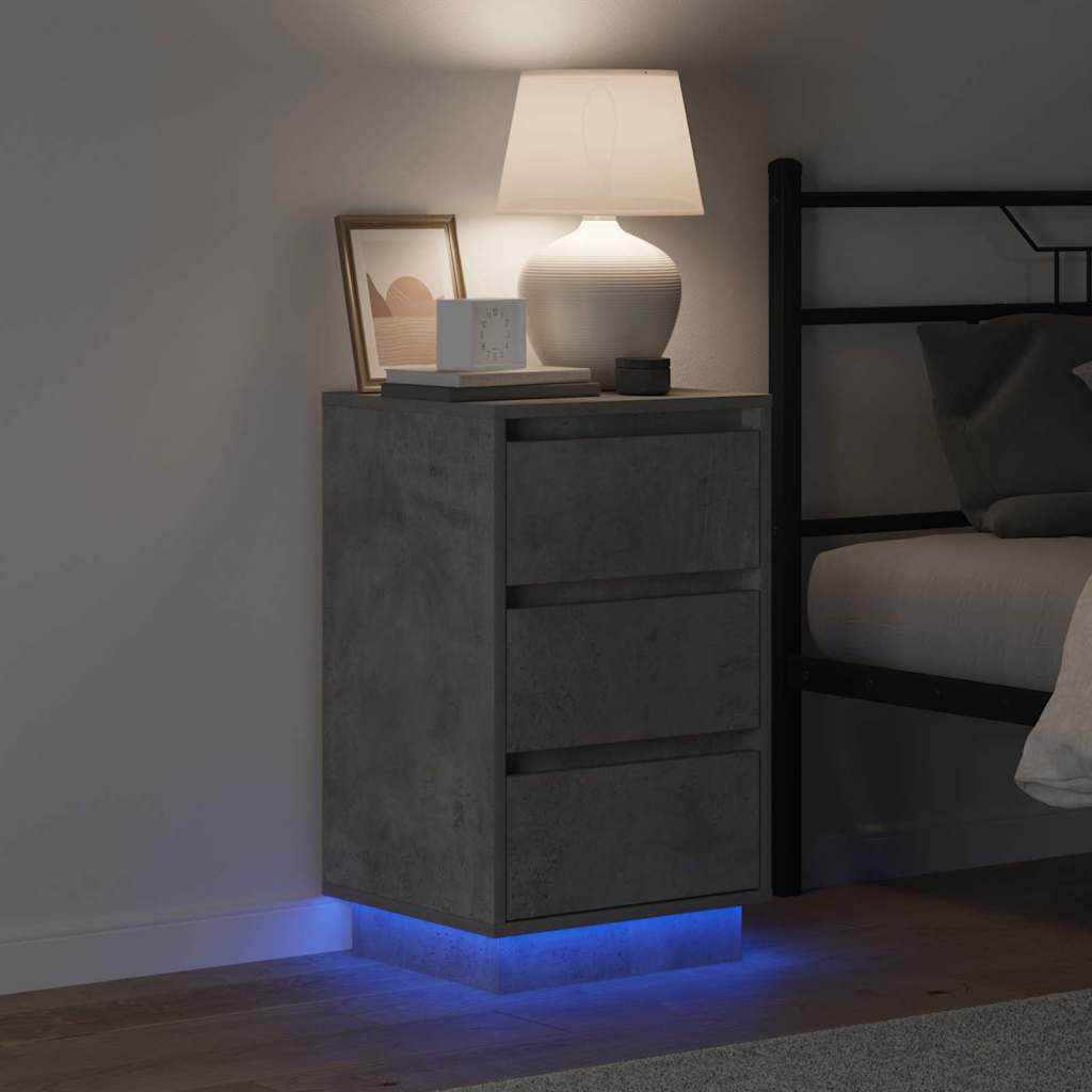 Bedside Cabinet Concrete Grey 39 x 34.5 x 65 cm Engineered wood