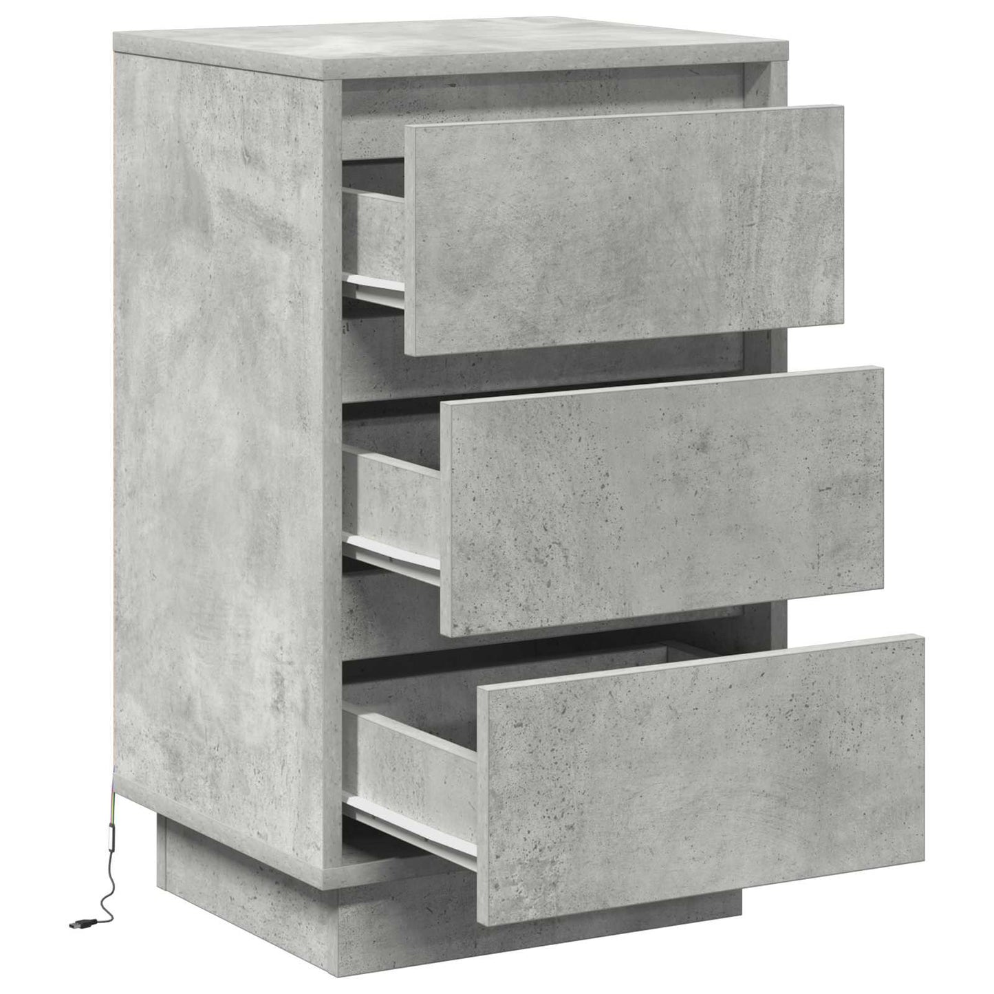 Bedside Cabinet Concrete Grey 39 x 34.5 x 65 cm Engineered wood