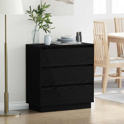 Bedside Cabinet Black Oak 71 x 34.5 x 75 cm Engineered wood