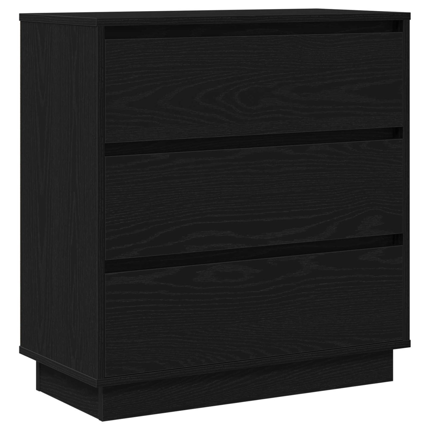 Bedside Cabinet Black Oak 71 x 34.5 x 75 cm Engineered wood
