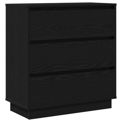 Bedside Cabinet Black Oak 71 x 34.5 x 75 cm Engineered wood