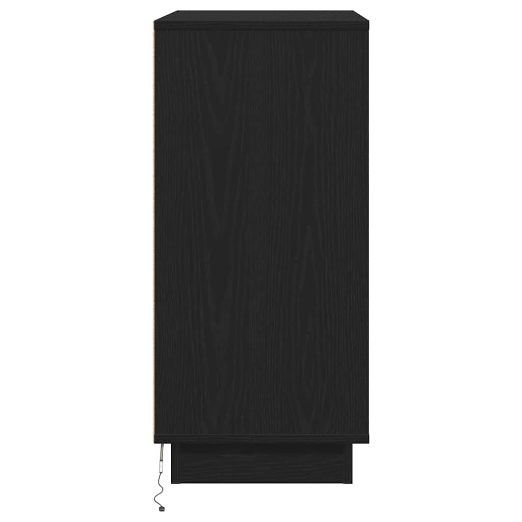Bedside Cabinet Black Oak 71 x 34.5 x 75 cm Engineered wood