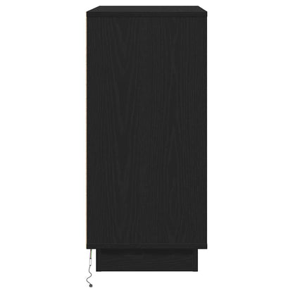 Bedside Cabinet Black Oak 71 x 34.5 x 75 cm Engineered wood