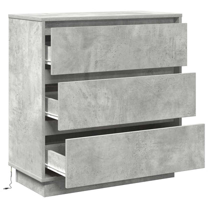 Bedside Cabinet Concrete Grey 71 x 34.5 x 75 cm Engineered wood