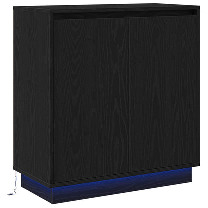 Sideboard with Door Black Oak 71 x 34.5 x 75 cm Engineered wood