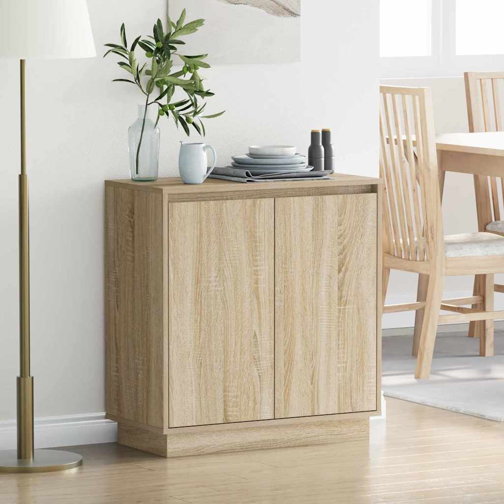 LED Sideboard for Sonoma Oak 71 x 34.5 x 75 cm Engineered Wood