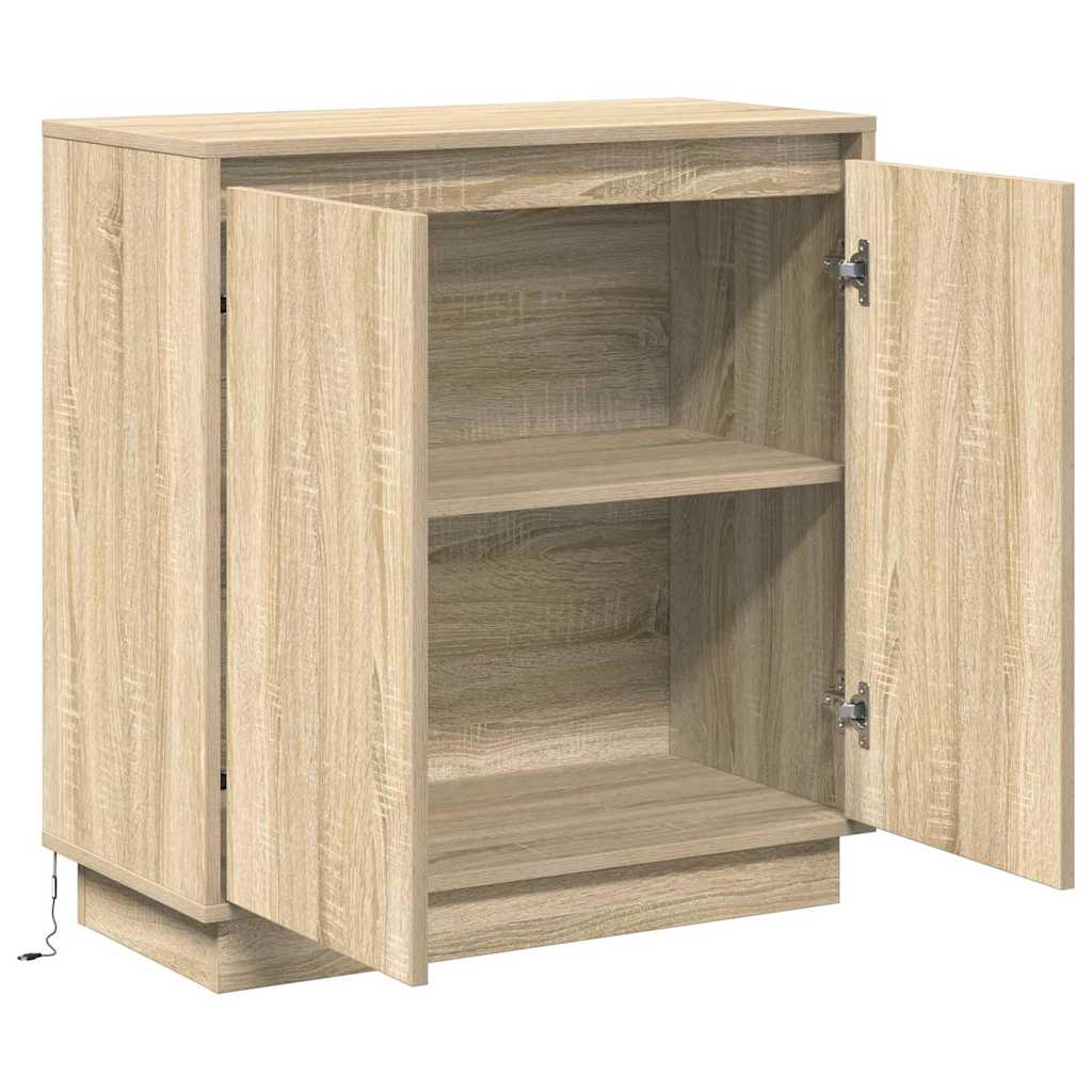 LED Sideboard for Sonoma Oak 71 x 34.5 x 75 cm Engineered Wood