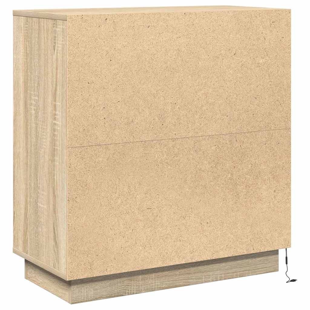 LED Sideboard for Sonoma Oak 71 x 34.5 x 75 cm Engineered Wood