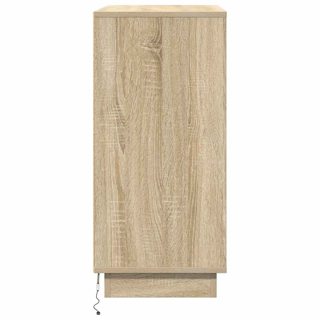 LED Sideboard for Sonoma Oak 71 x 34.5 x 75 cm Engineered Wood