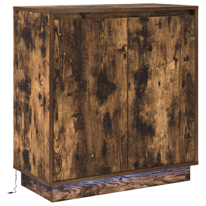 LED Sideboard for Smoked Oak 71 x 34.5 x 75 cm Engineered Wood