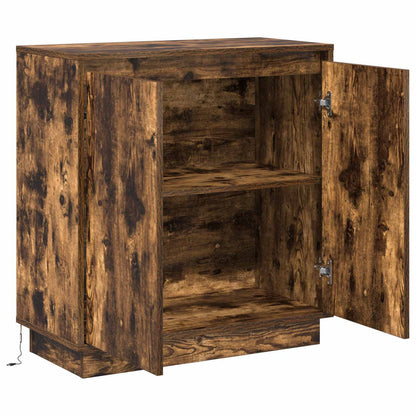 LED Sideboard for Smoked Oak 71 x 34.5 x 75 cm Engineered Wood