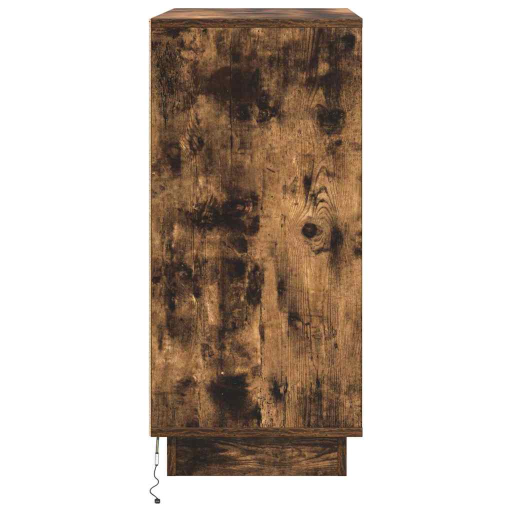 LED Sideboard for Smoked Oak 71 x 34.5 x 75 cm Engineered Wood