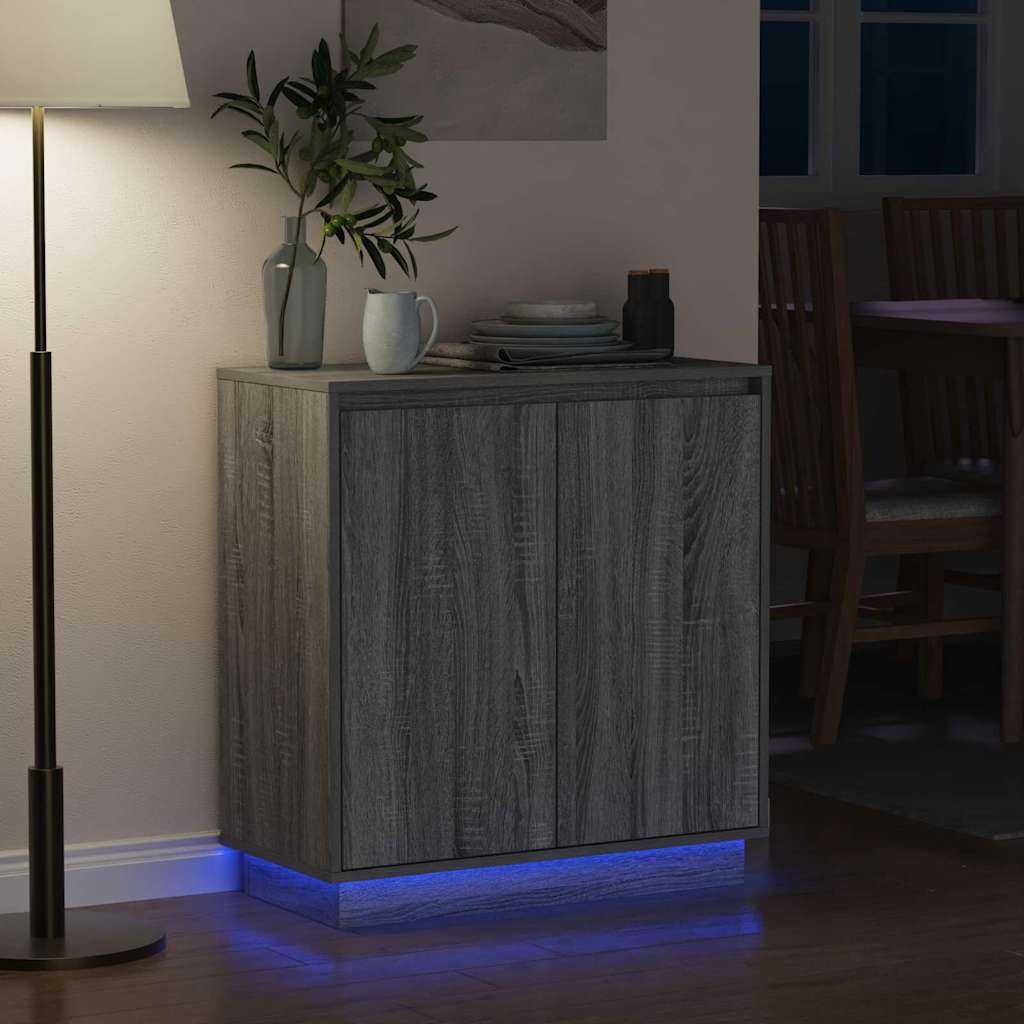 LED Sideboard for Grey Sonoma 71 x 34.5 x 75 cm