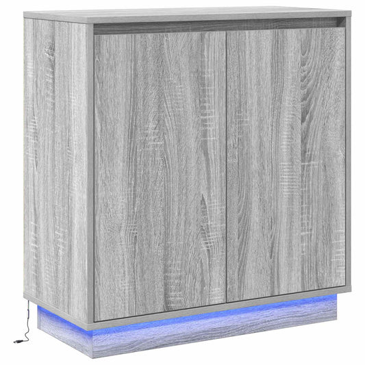 LED Sideboard Grey Sonoma 71 x 34.5 x 75 cm Engineered Wood