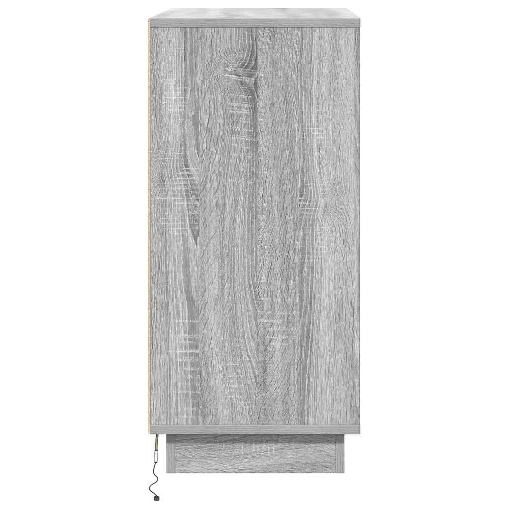 LED Sideboard for Grey Sonoma 71 x 34.5 x 75 cm