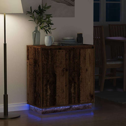 LED Sideboard for Old Wood 71 x 34.5 x 75 cm Engineered Wood