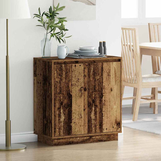 LED Sideboard Old Wood 71 x 34.5 x 75 cm Engineered Wood