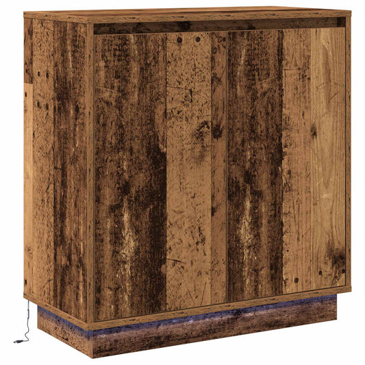 LED Sideboard Old Wood 71 x 34.5 x 75 cm Engineered Wood
