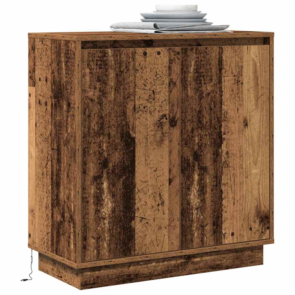 LED Sideboard for Old Wood 71 x 34.5 x 75 cm Engineered Wood