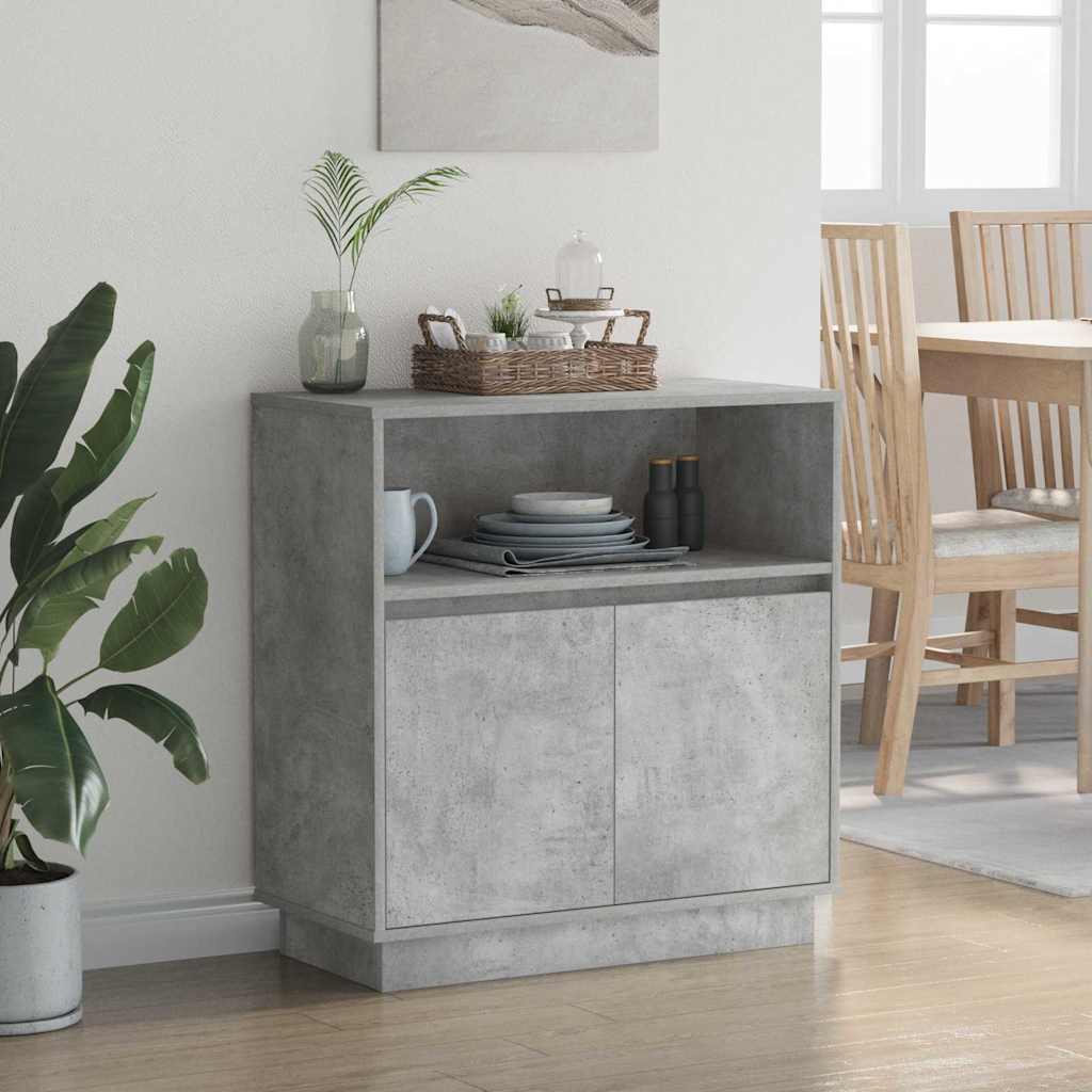 LED Sideboard Concrete grey 71 x 34.5 x 75 cm Engineered Wood