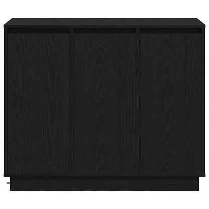 LED Sideboard Black Oak 90 x 32 x 75 cm Engineered Wood
