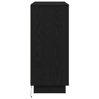 LED Sideboard Black Oak 90 x 32 x 75 cm Engineered Wood