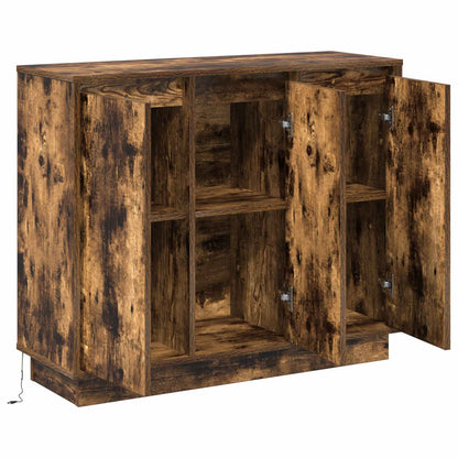 LED Sideboard Smoked Oak 90 x 32 x 75 cm Engineered Wood
