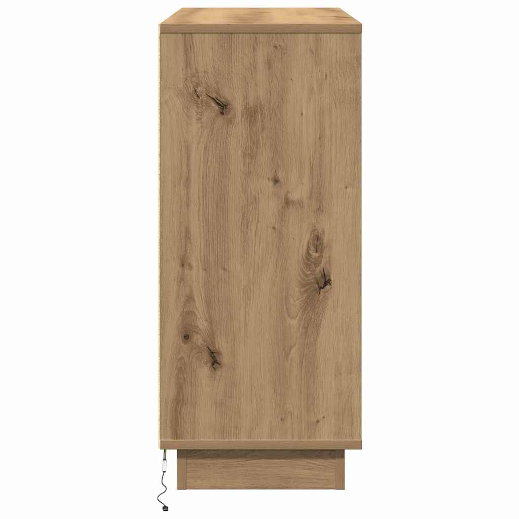 LED Sideboard Artisan Oak 90 x 32 x 75 cm Engineered Wood
