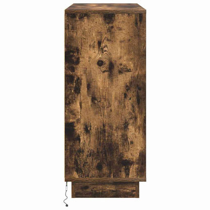 LED Sideboard Smoked Oak 90 x 32 x 75 cm Engineered Wood