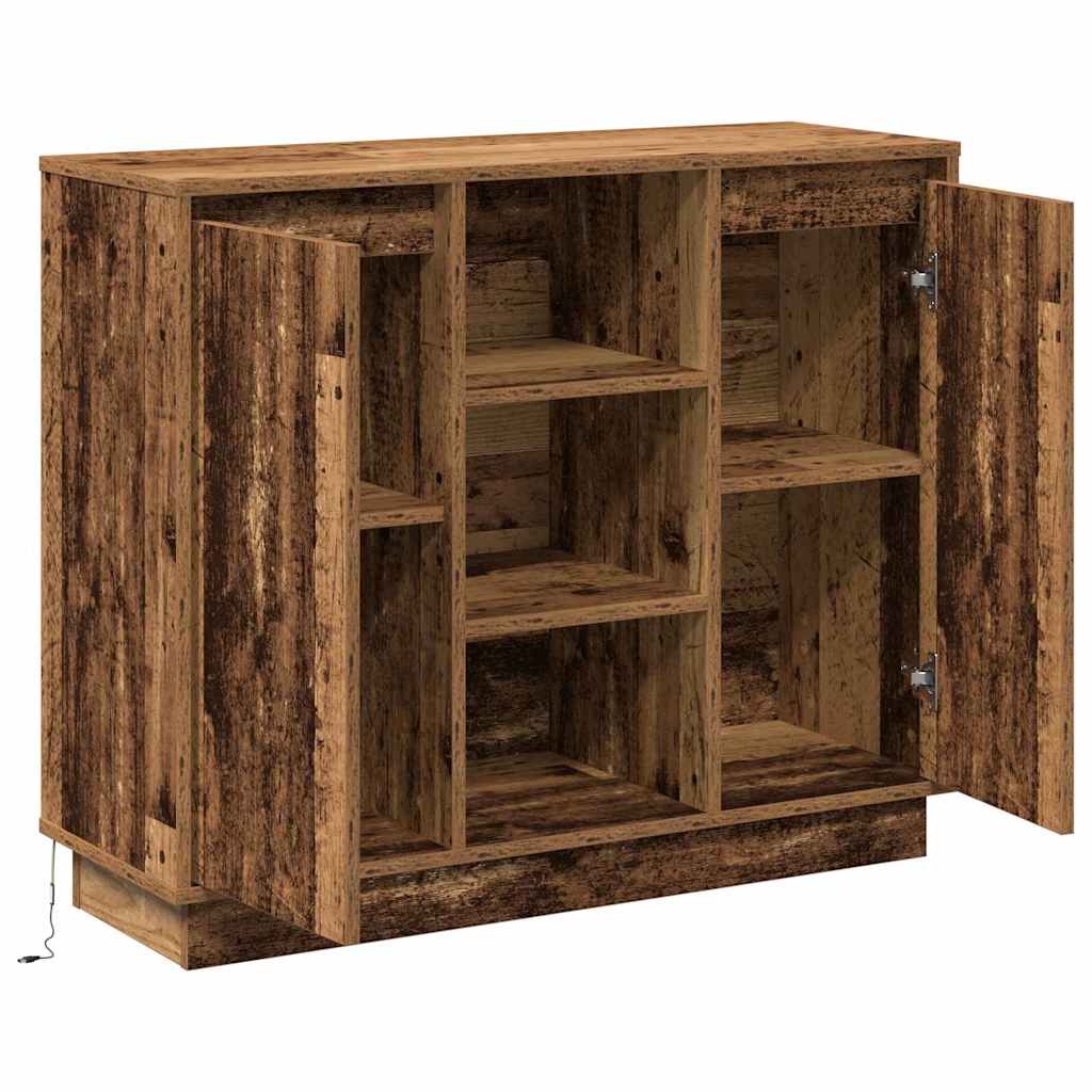 LED Sideboard Old Wood 90 x 32 x 75 cm Engineered Wood