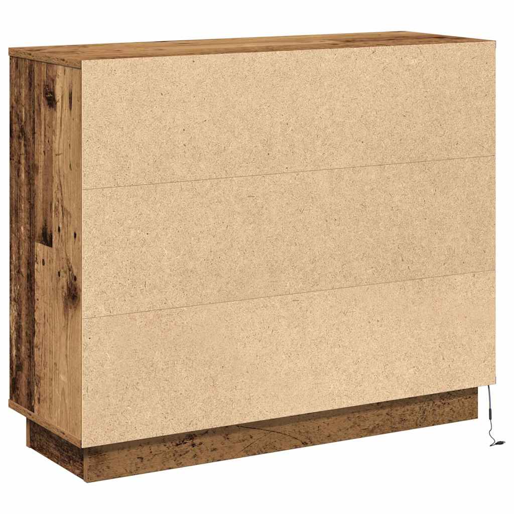 LED Sideboard Old Wood 90 x 32 x 75 cm Engineered Wood