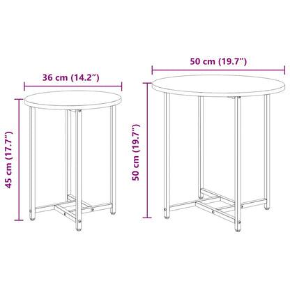 Side Table Set 2 pcs Grey Sonoma and Black