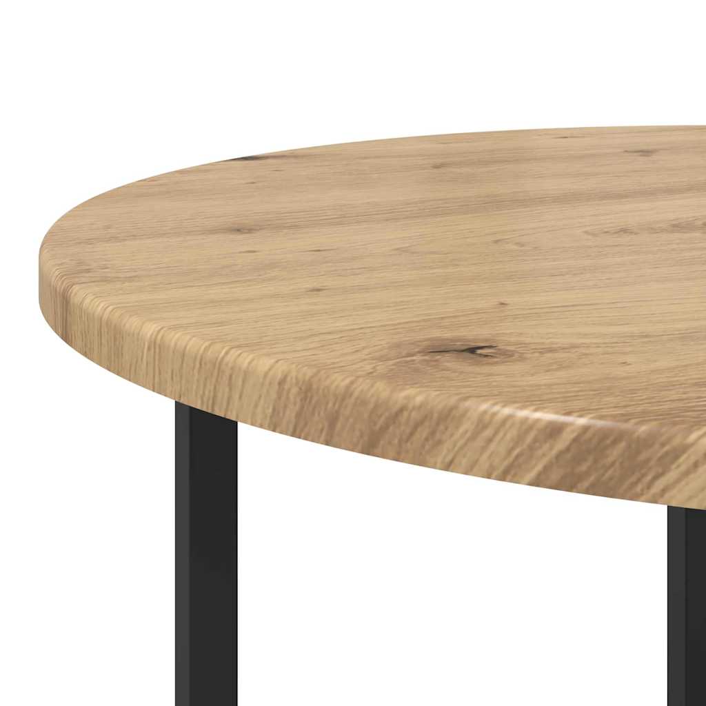 Side Table Set 2 pcs Artisan Oak and Black 50 x 50 x 50 cm