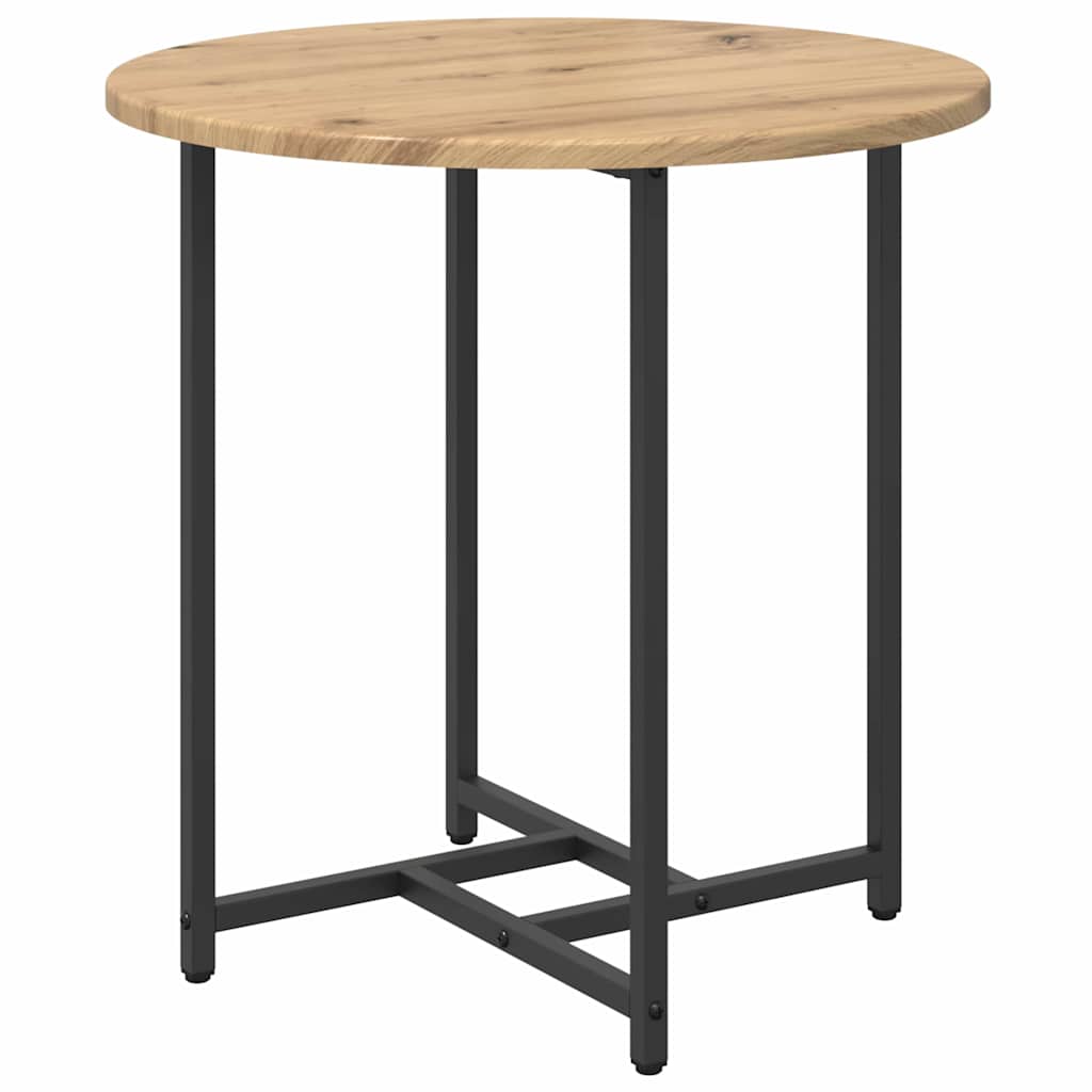 Side Table Set 2 pcs Artisan Oak and Black 50 x 50 x 50 cm