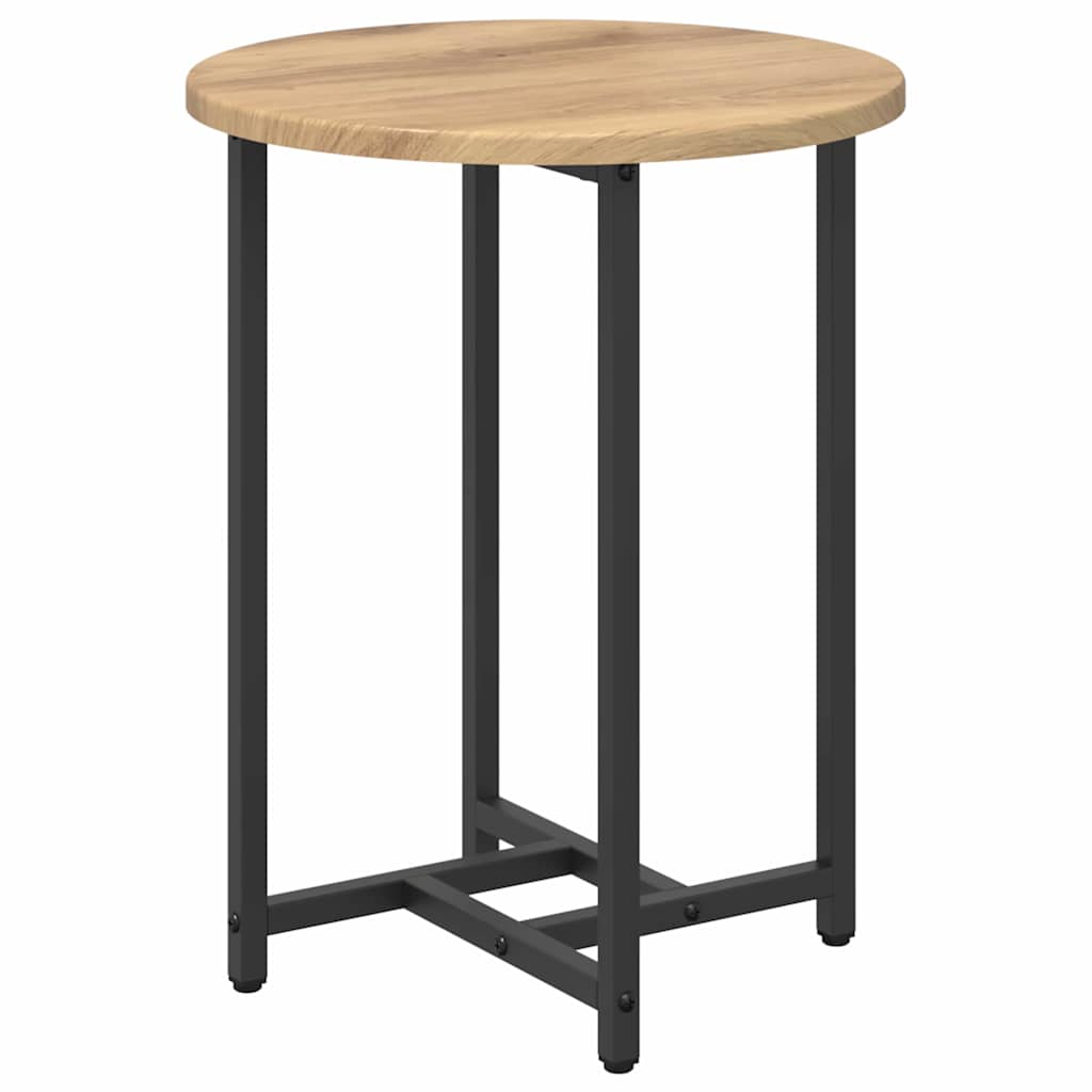 Side Table Set 2 pcs Artisan Oak and Black 50 x 50 x 50 cm
