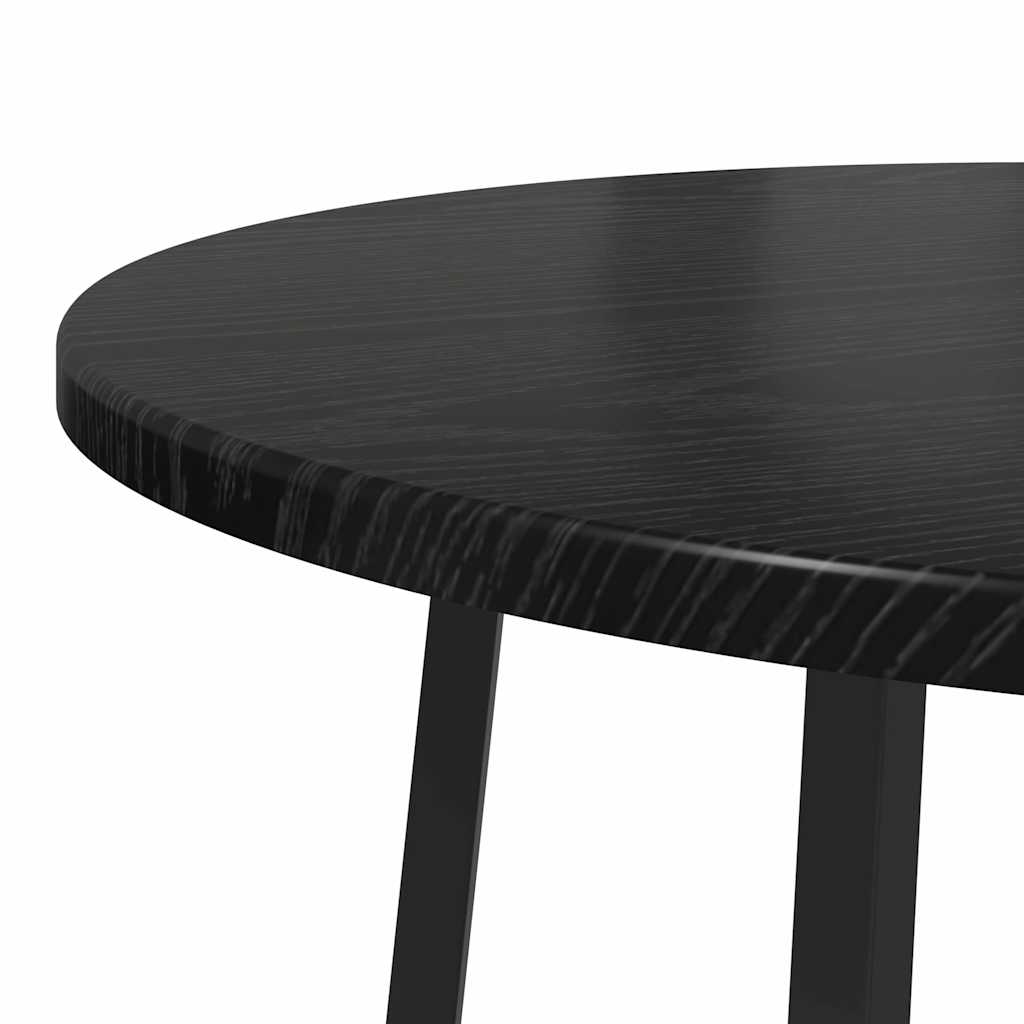 Side Table Set with Shelf 2 pcs Black Oak
