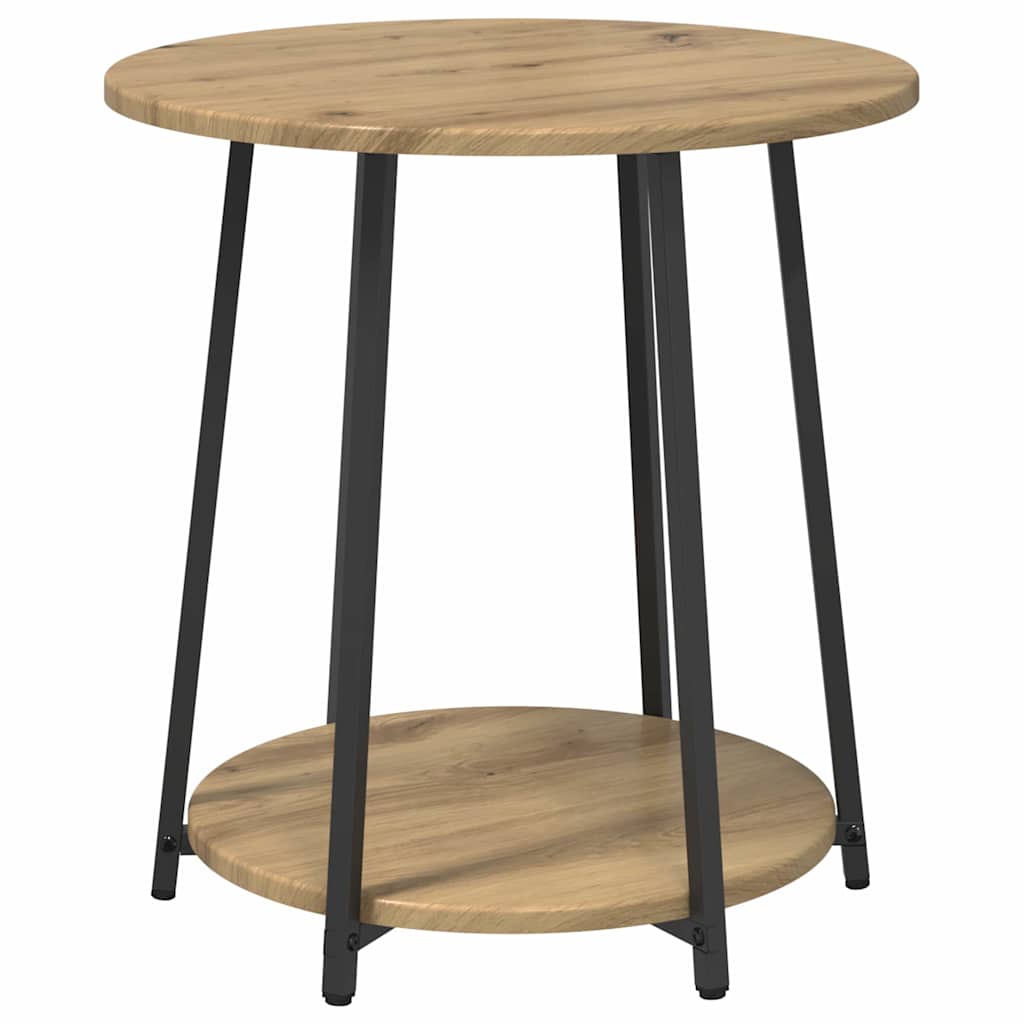 Side Table Set 2 pcs Artisan Oak and Black 50 x 50 x 51 cm